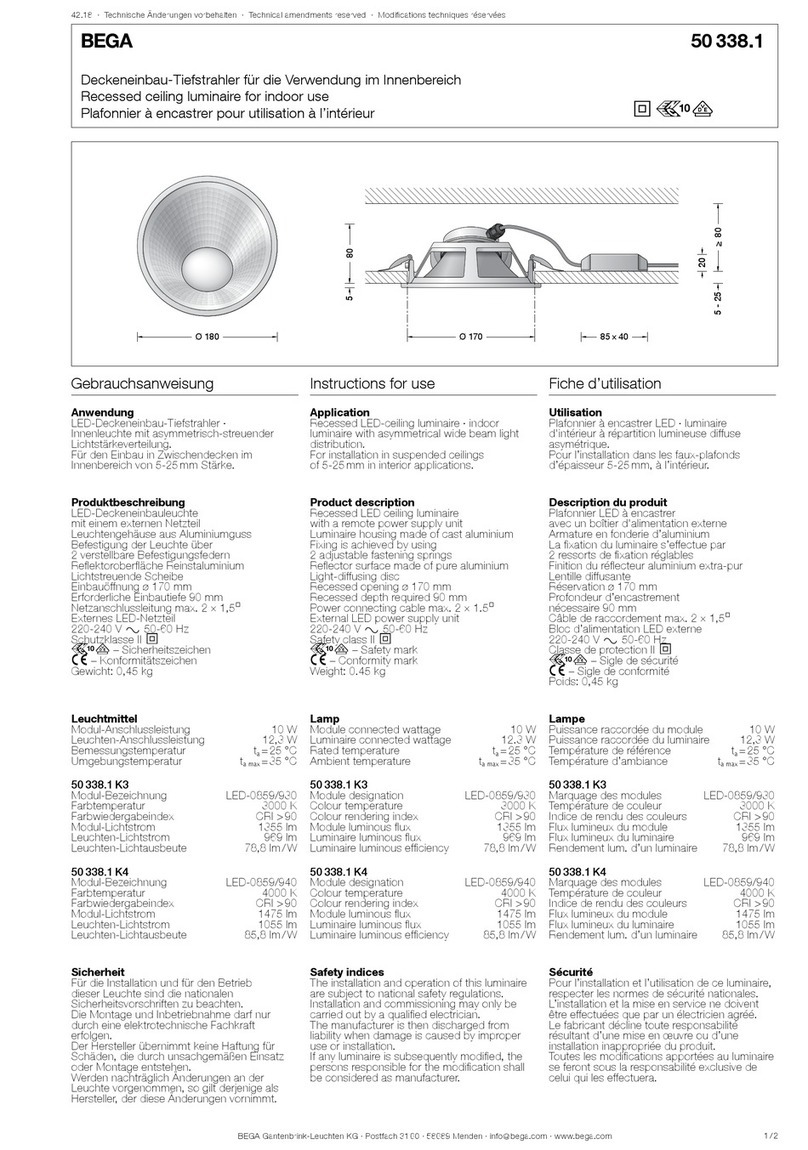 BEGA 50 338.1 Series Instructions for use