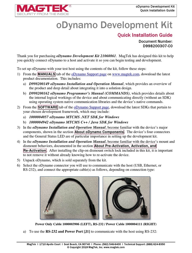 Magtek oDynamo 21060861 Quick installation guide
