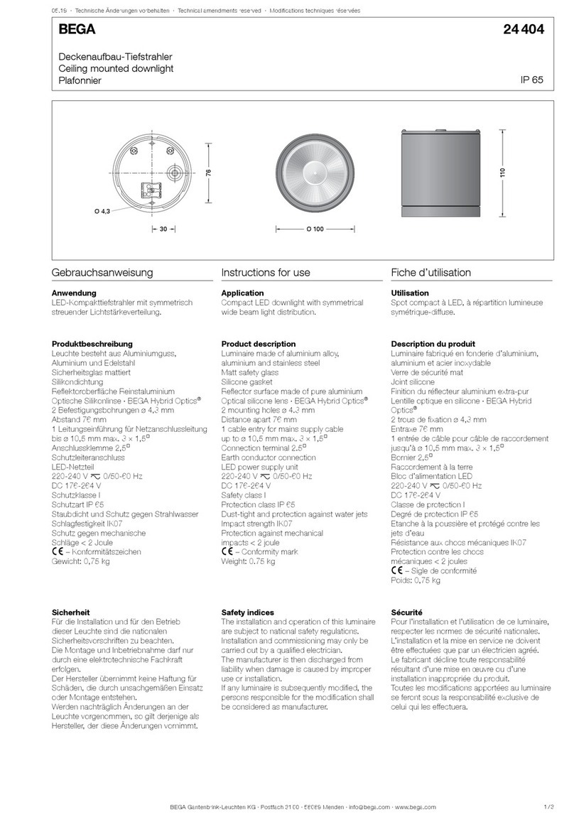 BEGA 24 404 Series User manual