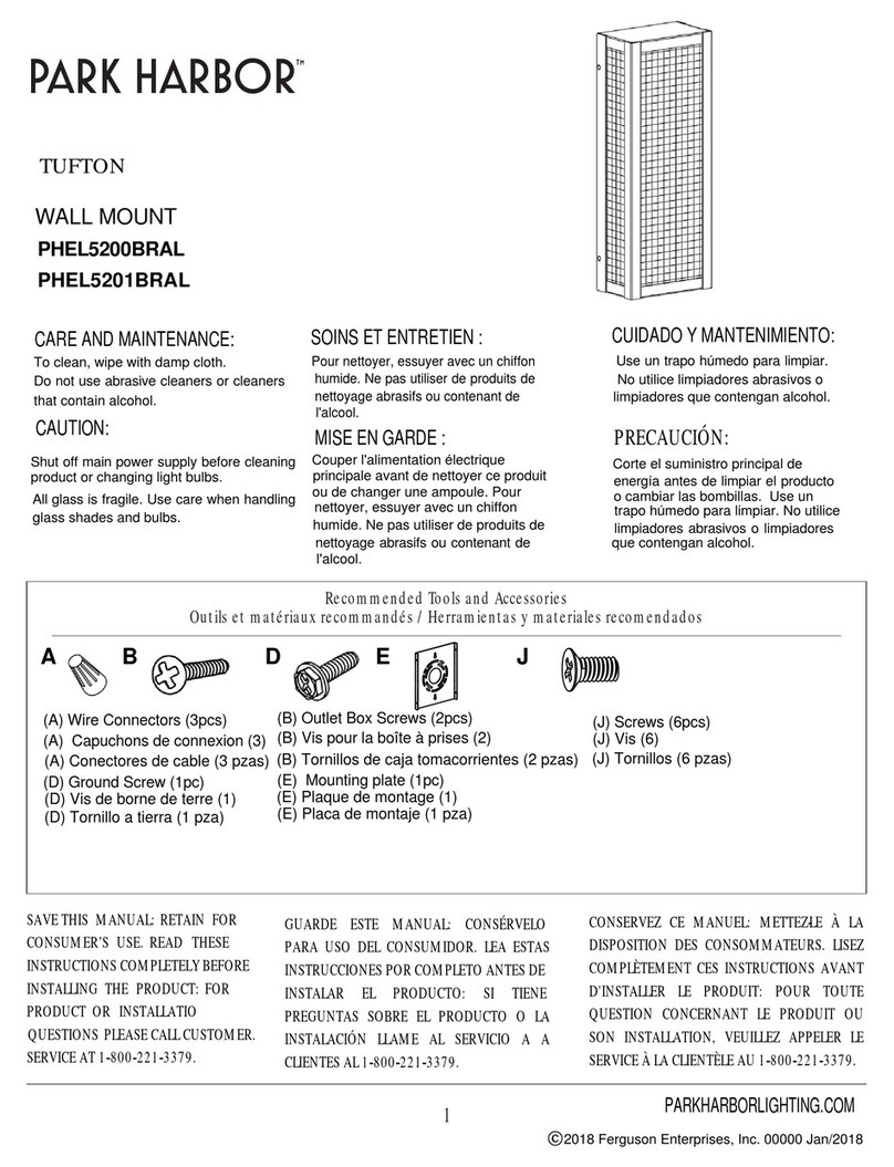 Ferguson Enterprises Park Harbor Tufton Wall Mount PHEL5200BRAL Care and maintenance Ferguson Enterprises Park Harbor Tufton Wall Mount PHEL5200BRAL Care and maintenance