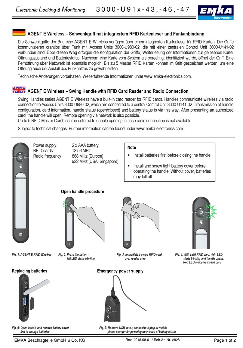 Emka Electronics Swing Handles Series quick start guide Emka Electronics Swing Handles Series quick start guide