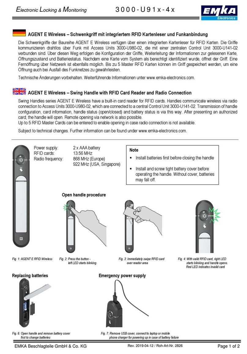 Emka Electronics Swing Handles Series quick start guide