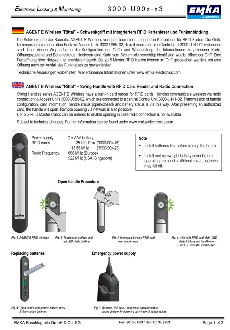 Emka Electronics Swing Handles Series quick start guide