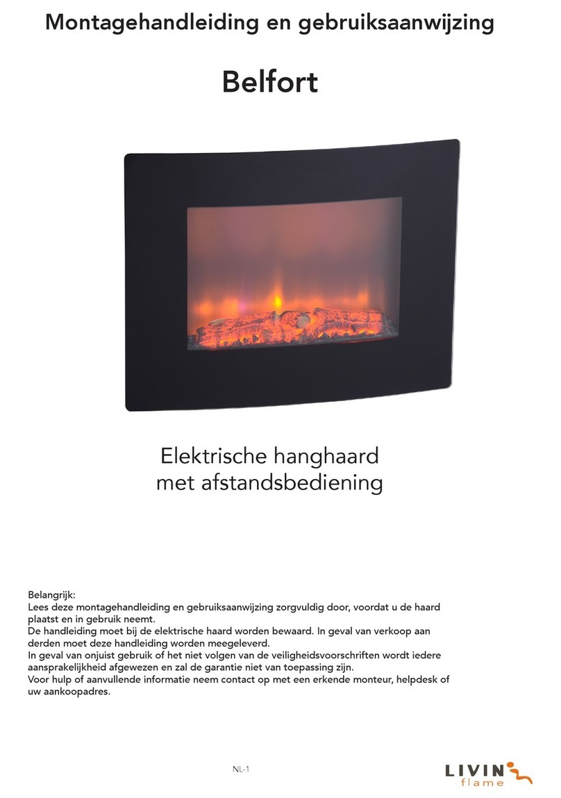 livin flame Belfort Assembly instructions and operating manual