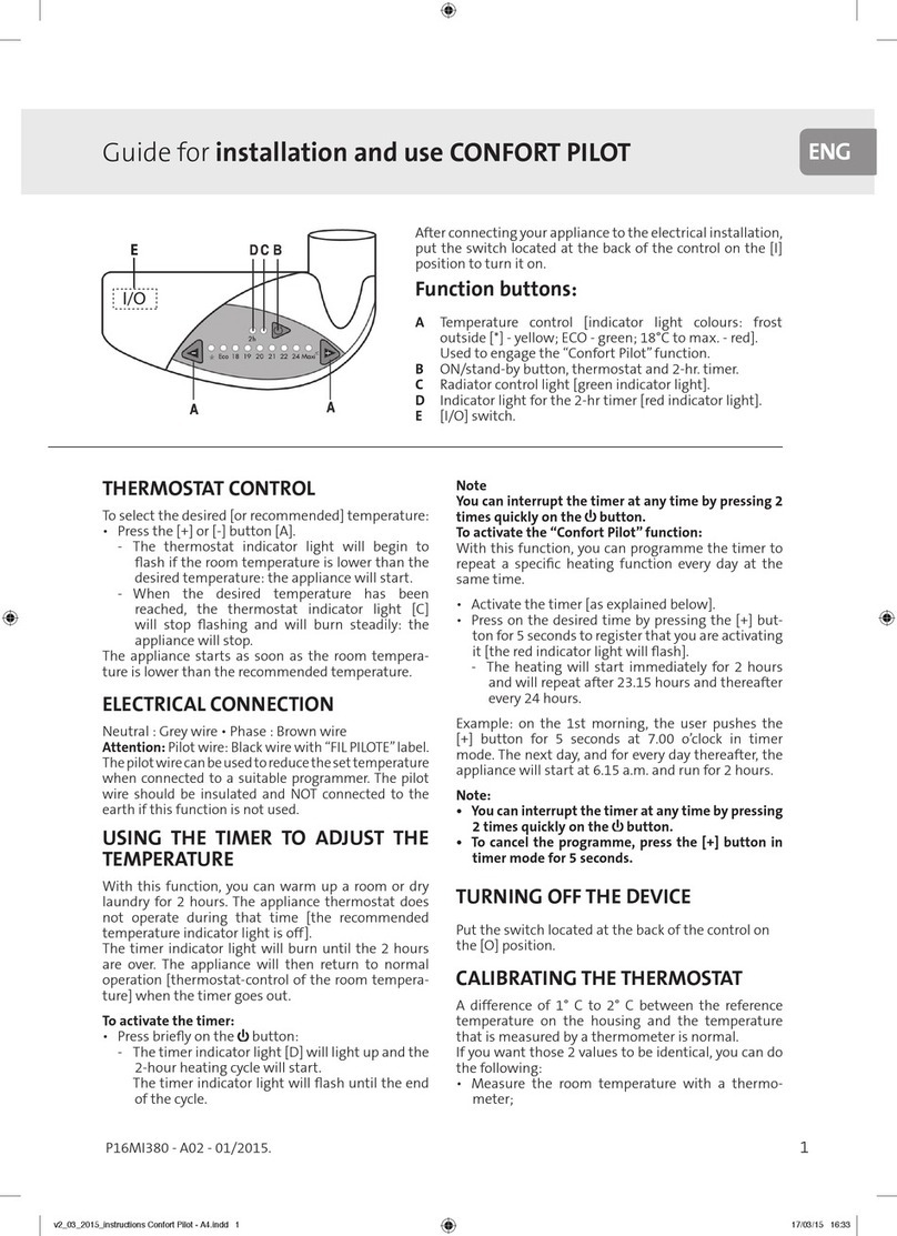 RADSON CONFORT PILOT Quick start guide