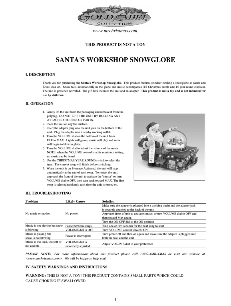 GOLD LABEL SANTA'S WORKSHOP SNOWGLOBE manual