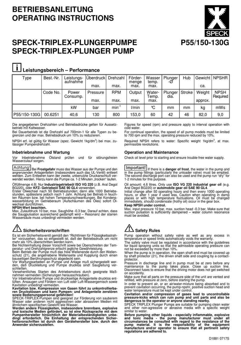 Speck P55/150-130G User manual Speck P55/150-130G User manual