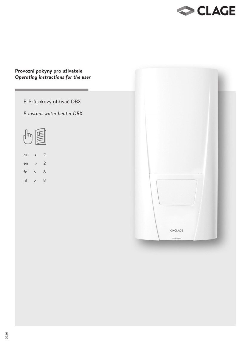 clage DBX Operating instructions for the user
