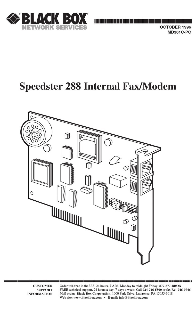 Black Box Speedster 288 User manual
