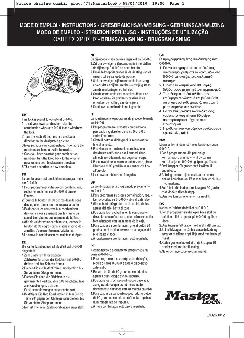 Masterlock 8026 User manual Masterlock 8026 User manual