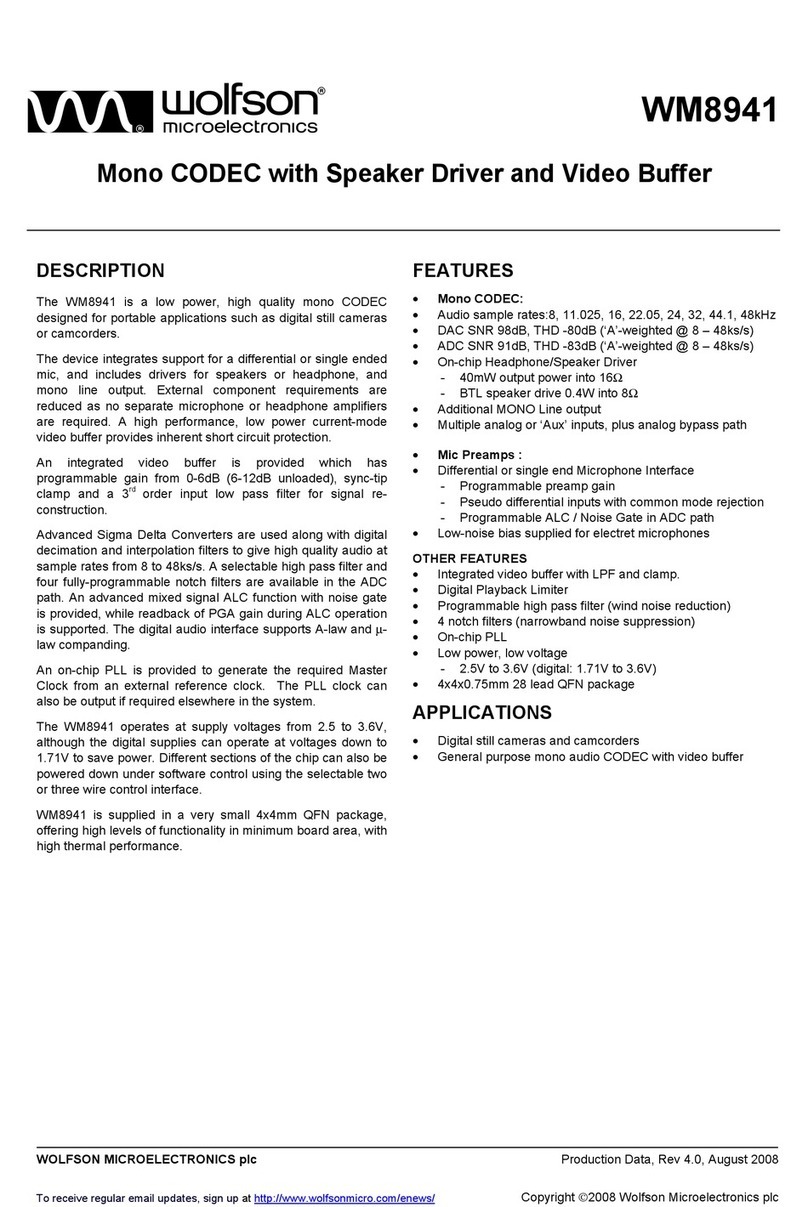Wolfson WM8941 Production sheet