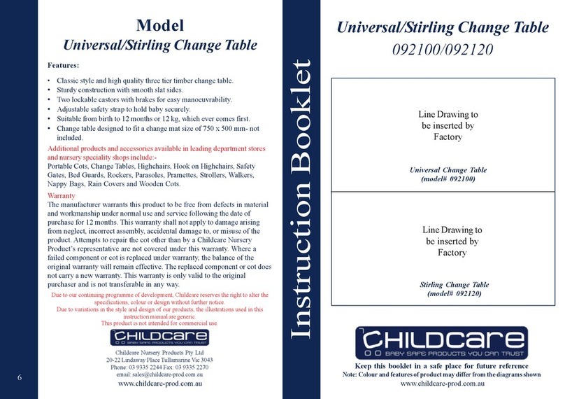 Childcare Universal Change Table 092100 Instruction booklet Childcare Universal Change Table 092100 Instruction booklet