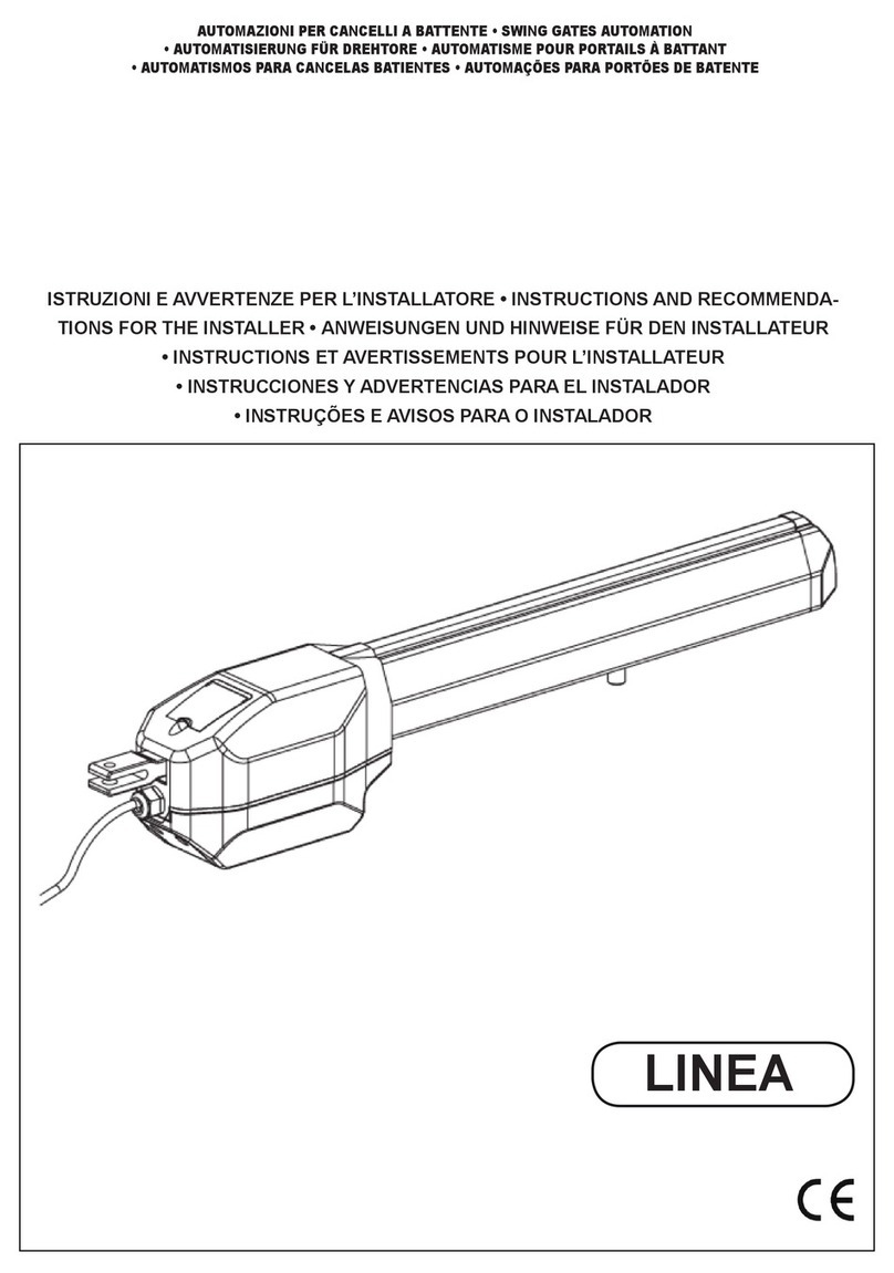 Dieffematic LINEA Series INSTRUCTIONS AND RECOMMENDATIONS FOR THE INSTALLER