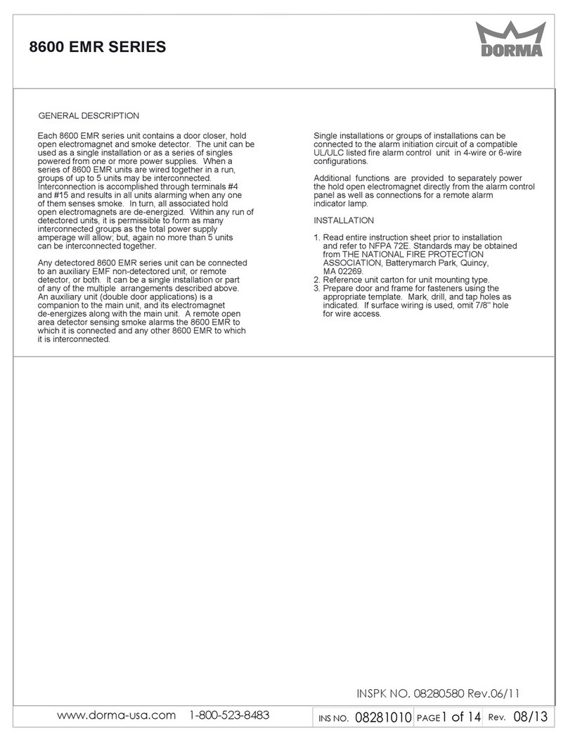 Dorma 8600 EMR Series User manual