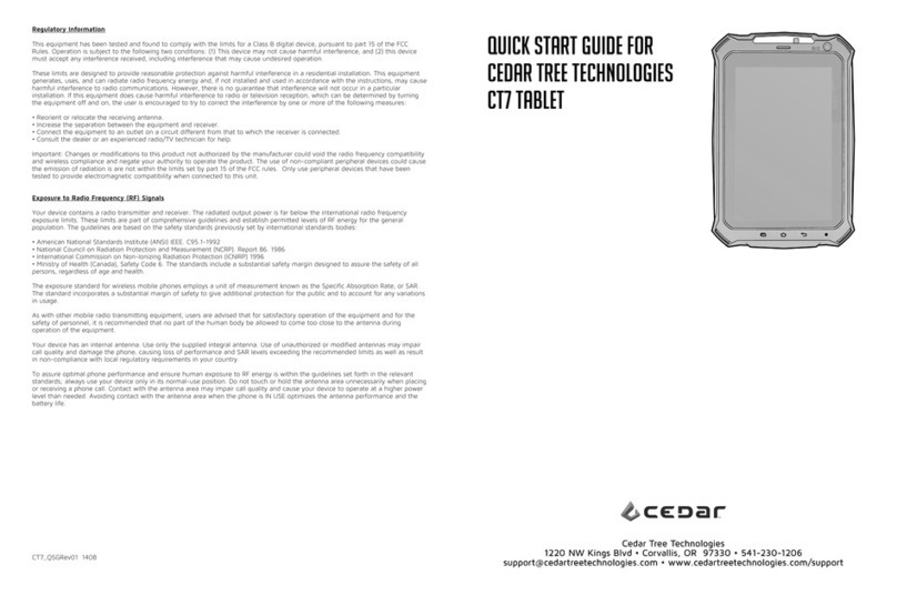 Cedar CT7 User manual