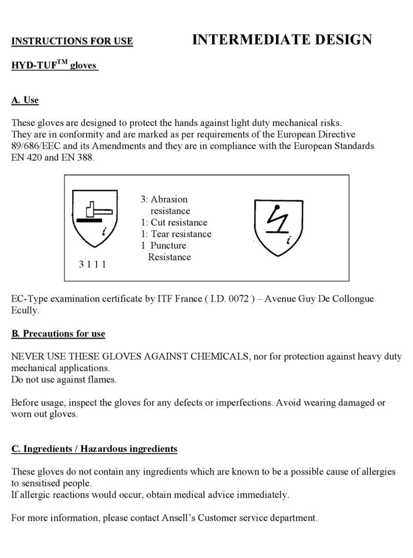 Ansell HYD-TUF 52-547/10 Instructions for use
