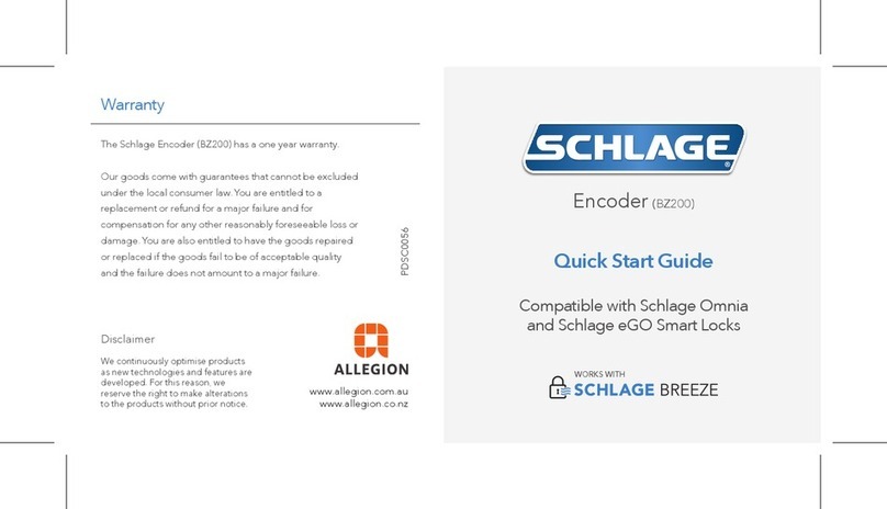 Schlage BZ200 quick start guide