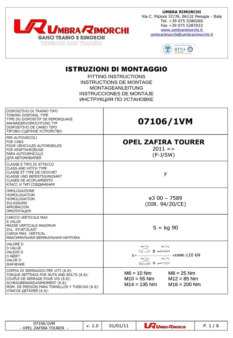 UMBRA RIMORCHI 07106/1VM Fitting instructions