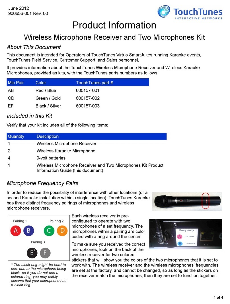 TouchTunes 600157-001 User manual