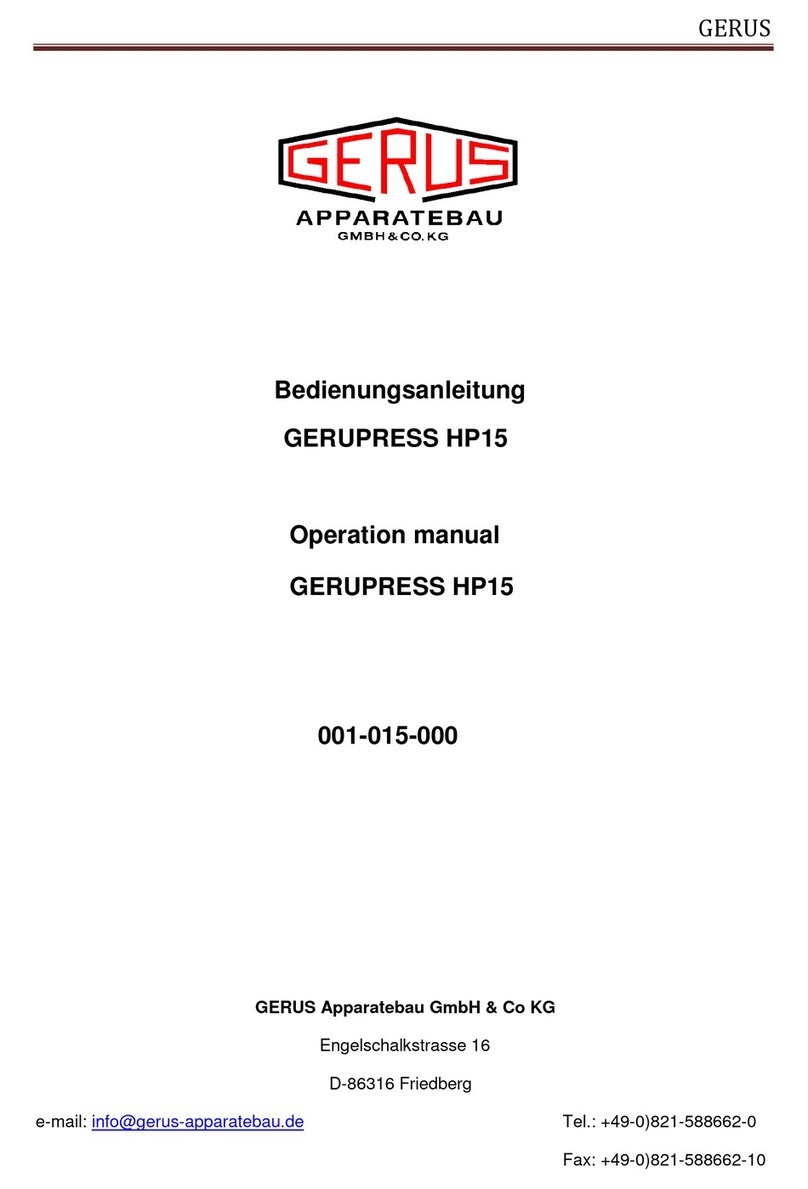 Gerus GERUPRESS HP15 Operation manual