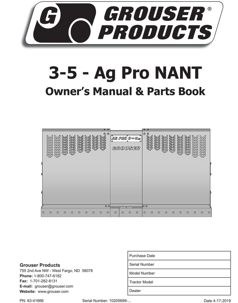 Grouser Ag Pro 3-5 NANT Owner's manual & parts book