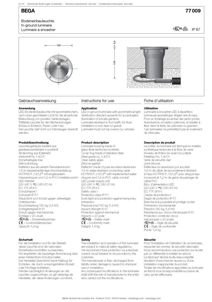 BEGA 77 009 User manual