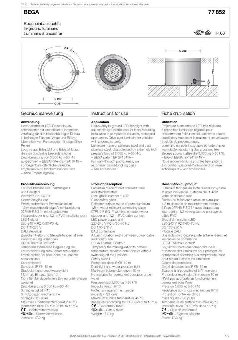 BEGA 77 852 User manual
