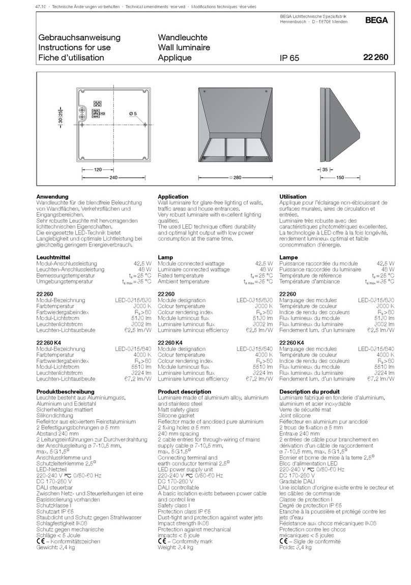 BEGA 22 260 User manual