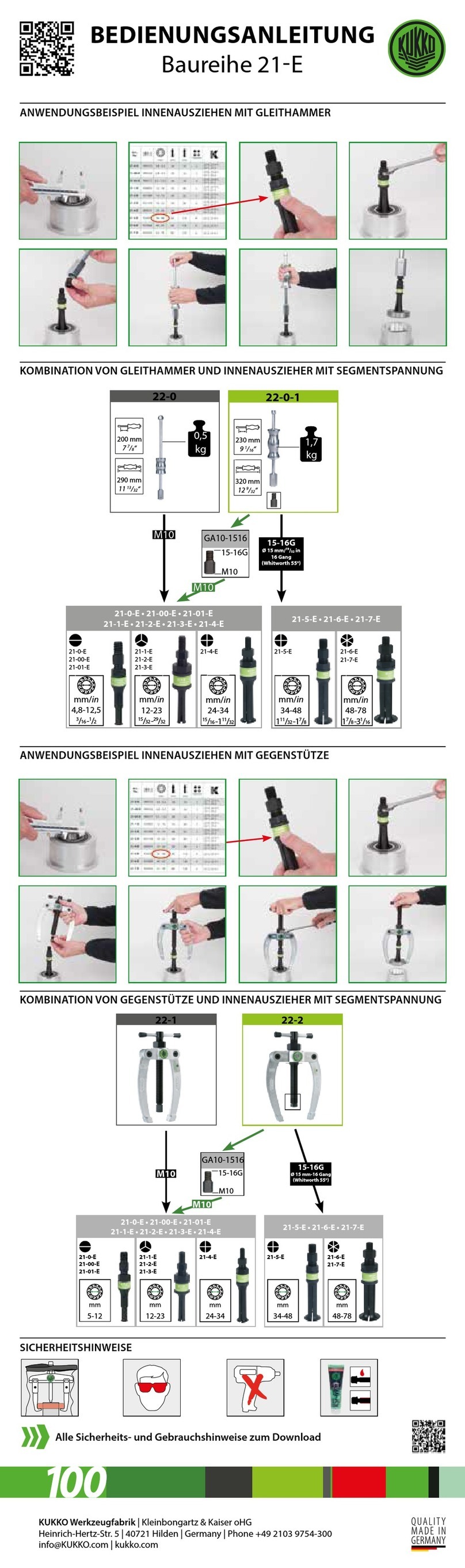 KUKKO 21-E Series instruction manual