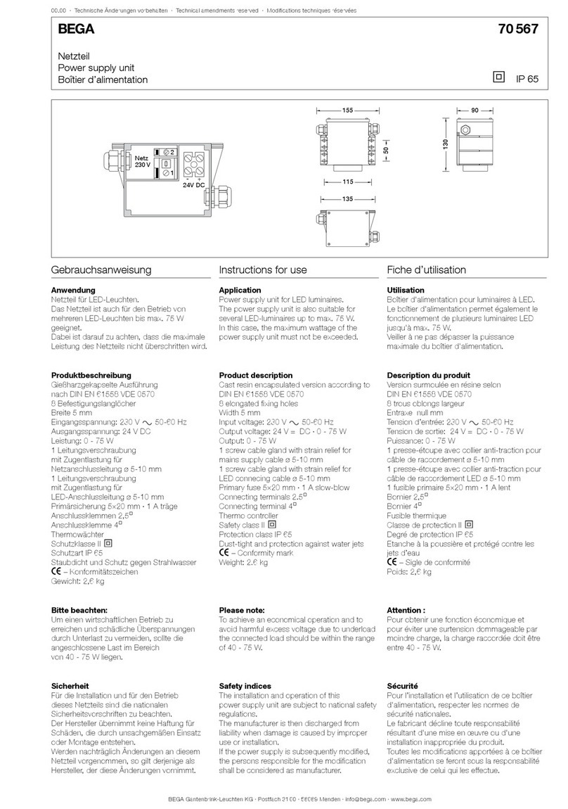 BEGA 70 567 Instructions for use