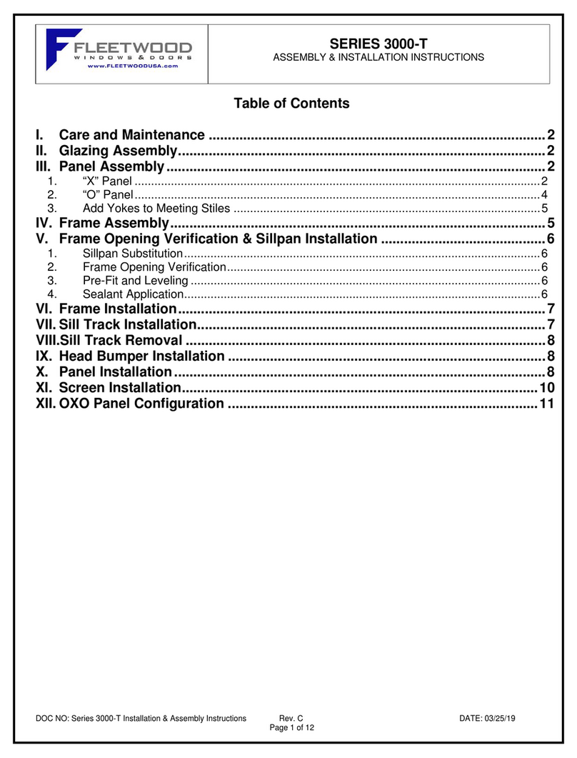 Fleetwood 3000-T Series Assembly/installation instructions Fleetwood 3000-T Series Assembly/installation instructions