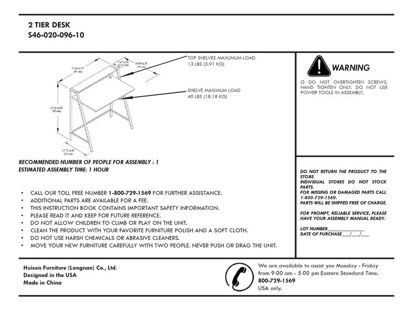 Huisen Furniture S46-020-096-10 manual