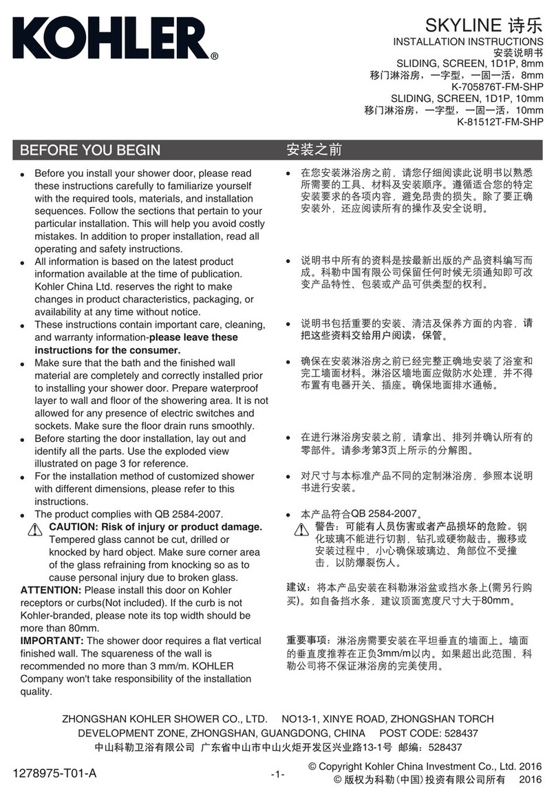 Kohler SKYLINE K-705876T-FM-SHP User manual Kohler SKYLINE K-705876T-FM-SHP User manual