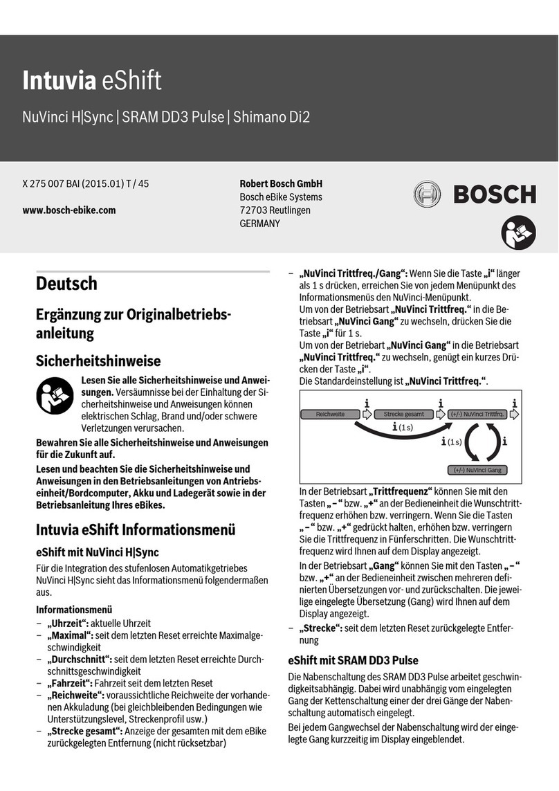Bosch Intuvia eShift User manual