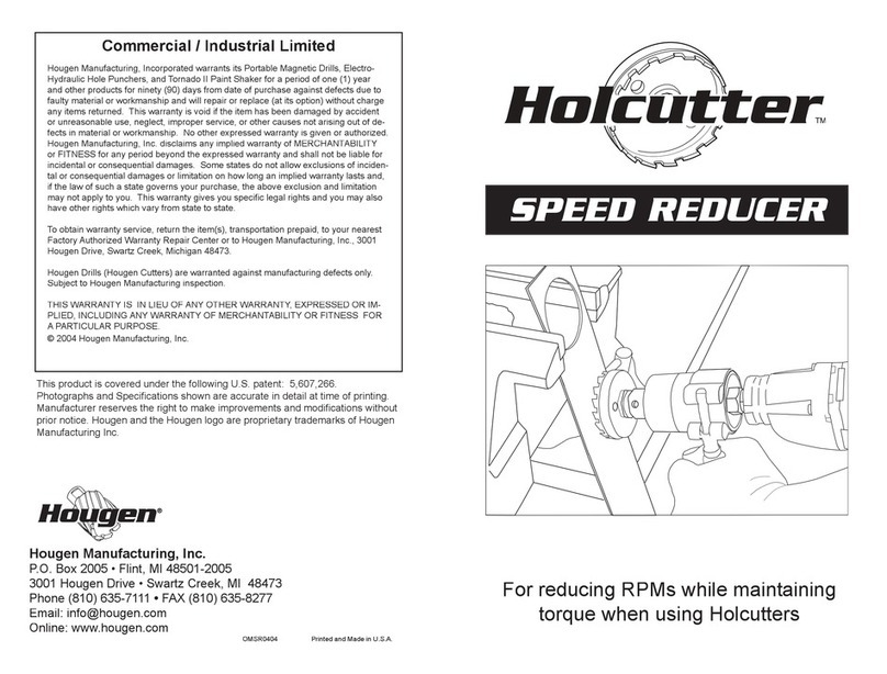 Hougen Holcutter Speed Reducer manual