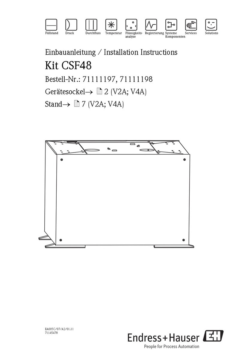 Endress+Hauser Kit CSF48 installation instructions Endress+Hauser Kit CSF48 installation instructions