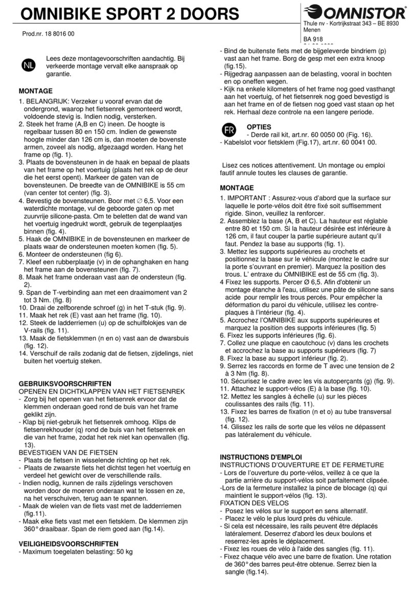 OMNISTOR Omnibike Sport 2 Doors User manual