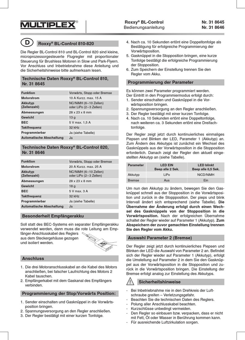 Multiplex Roxxy BL-Control 810 User manual