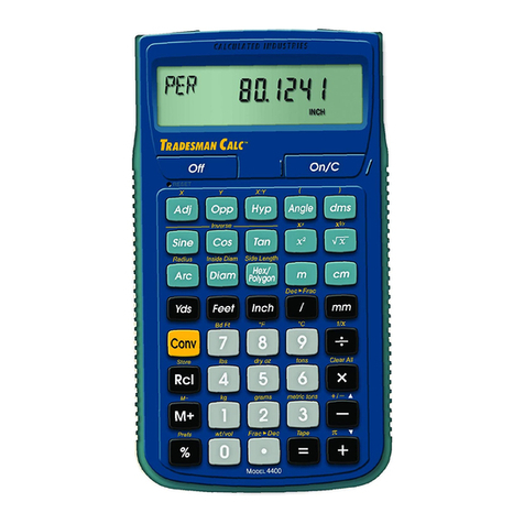 Calculated Industries Tradesman Calc 4400 User manual Calculated Industries Tradesman Calc 4400 User manual