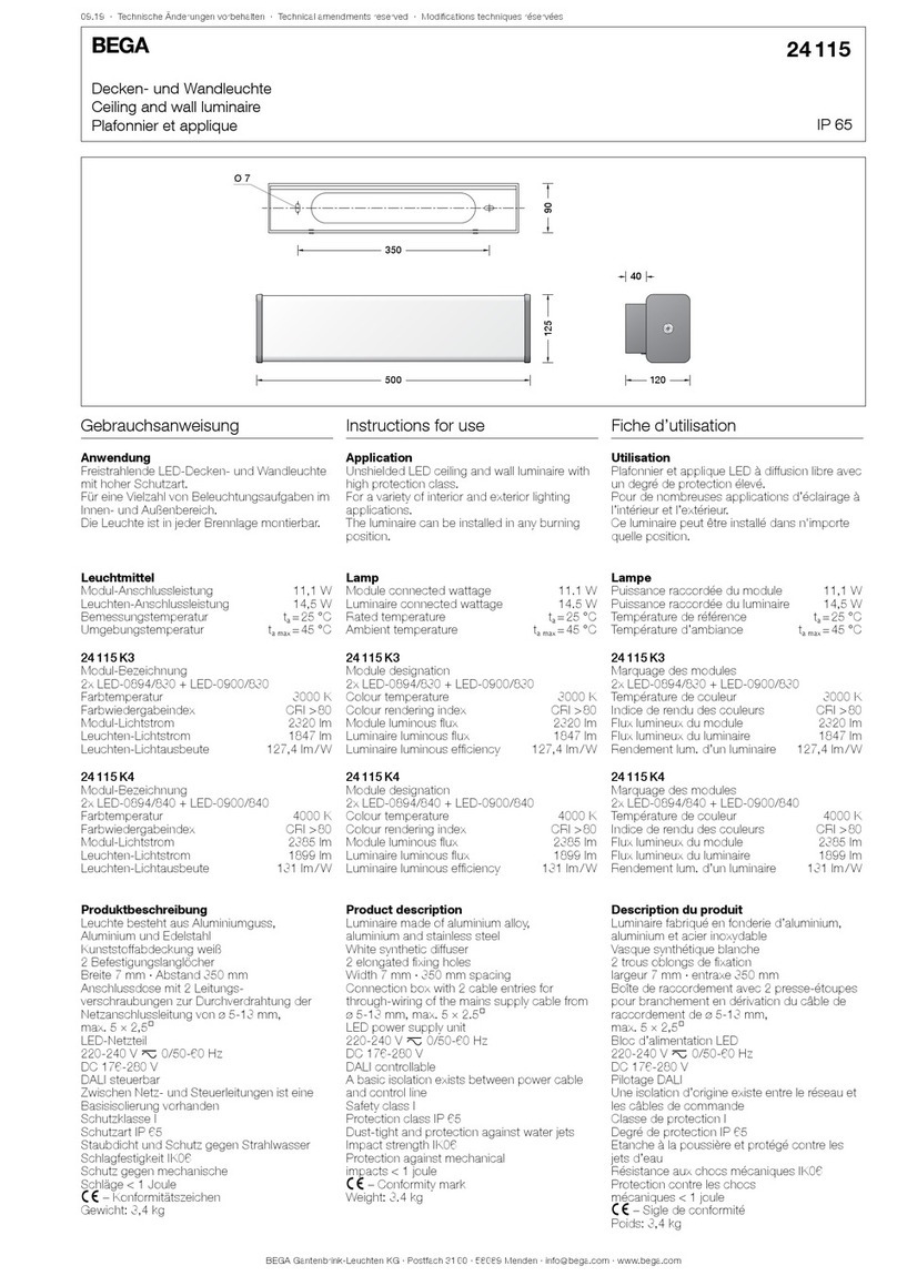 BEGA 24 115 User manual