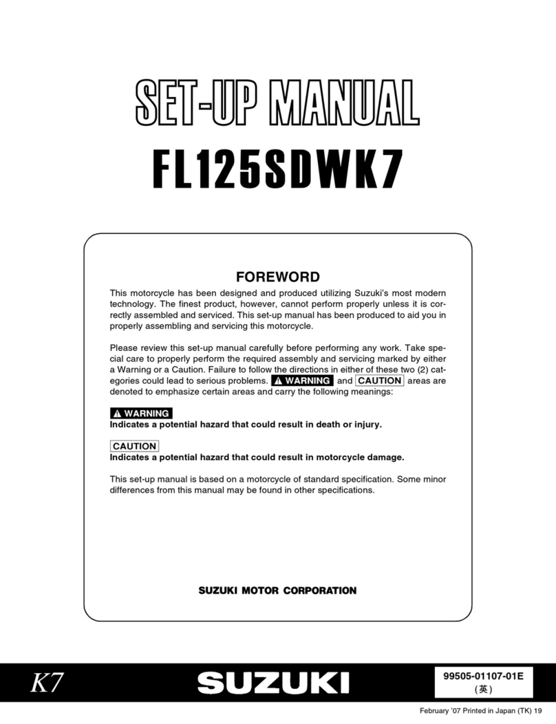 Suzuki fl125sdwk7 Setup manual