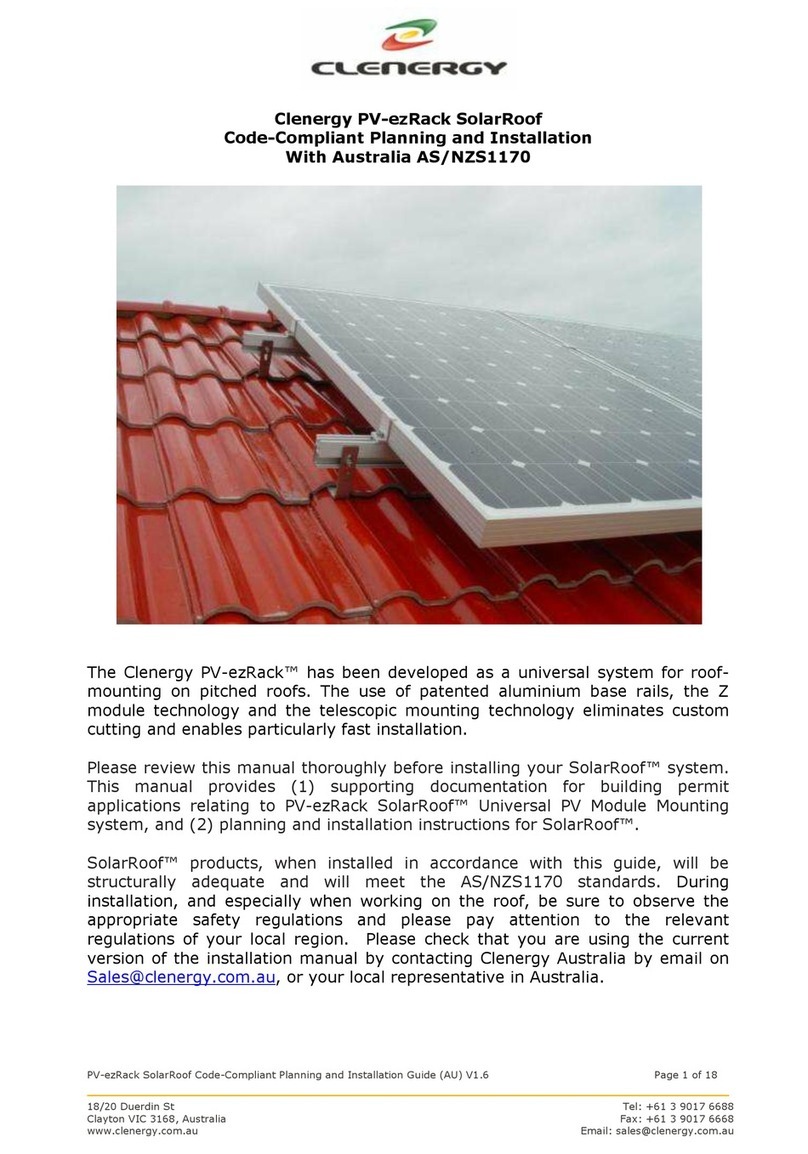 Clenergy PV-ezRack SolarRoof installation manual Clenergy PV-ezRack SolarRoof installation manual