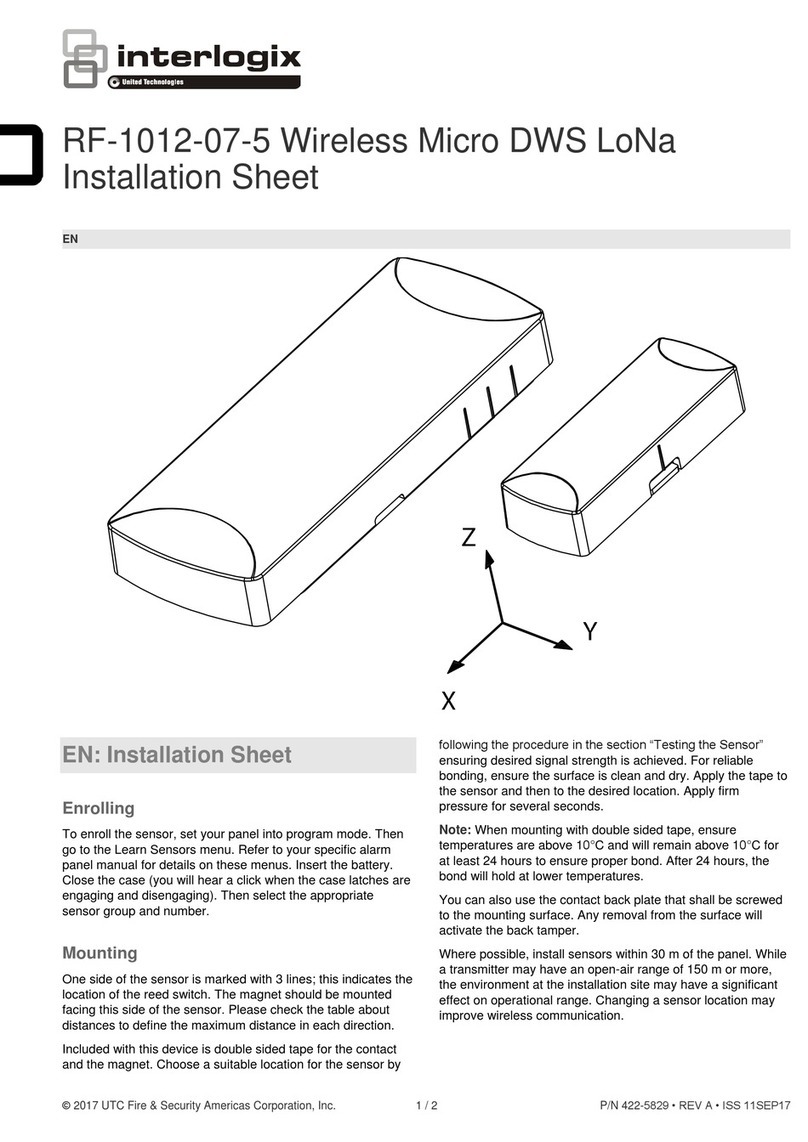 United Technologies Interlogix RF-1012-07-5 Assembly instructions