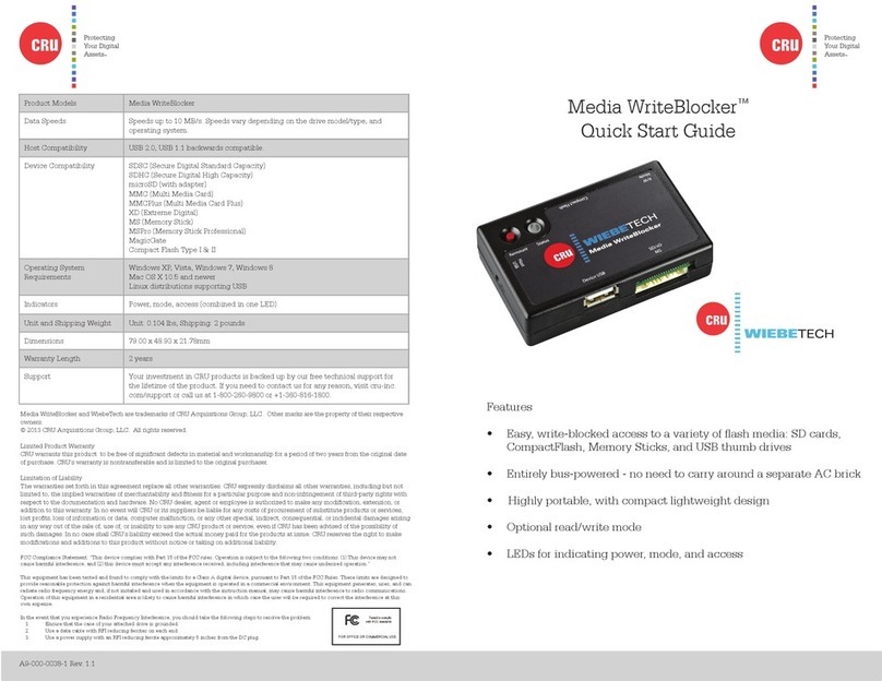 CRU Media WhiteBlocker quick start guide