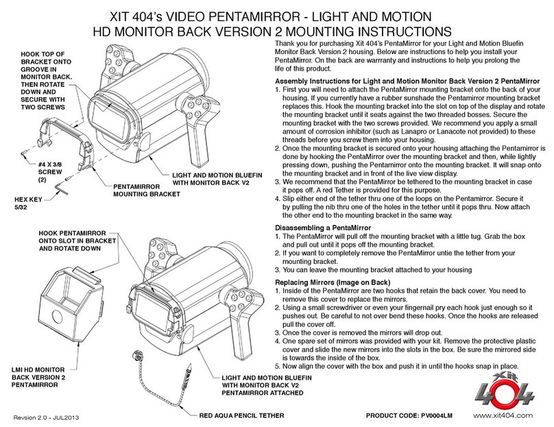 xit404 VIDEO PENTAMIRROR LIGHT AND MOTION HD MONITOR BACK VERSION... Mounting instructions xit404 VIDEO PENTAMIRROR LIGHT AND MOTION HD MONITOR BACK VERSION... Mounting instructions