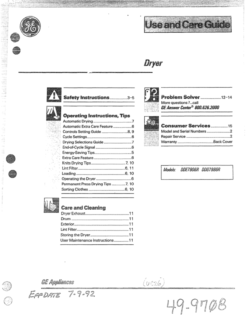 GE DDE7906R User manual
