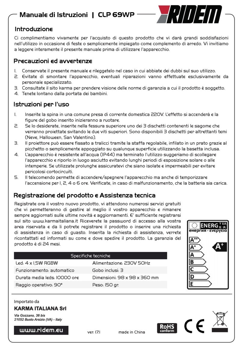 Ridem CLP 69WP instruction manual
