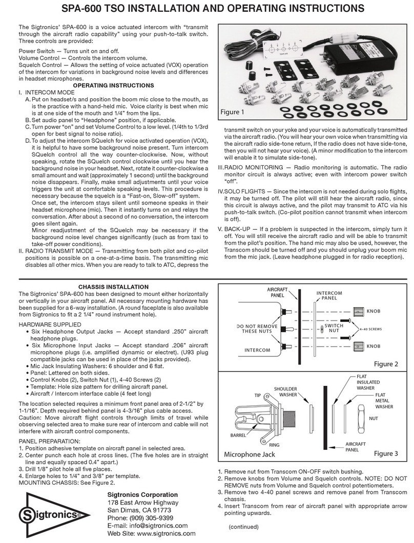 Sigtronics SPA-600 User manual