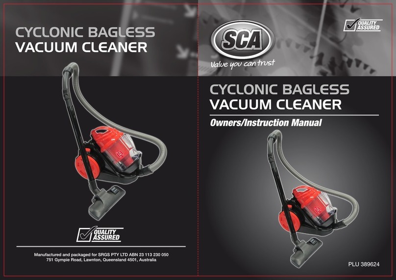 SCA Cyclonic Bagless vacuum Cleaner Setup guide