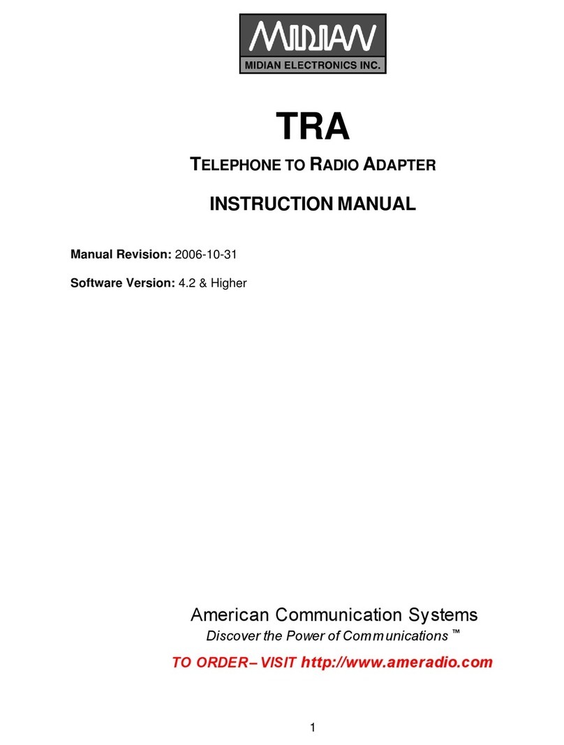 Midian TRA instruction manual